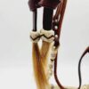 Rawhide bosa hand braided leather headstall horse hair (13)