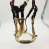 Rawhide bosa hand braided leather headstall horse hair (2)