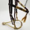 Rawhide bosa hand braided leather headstall horse hair (4)