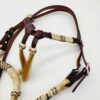 Rawhide bosa hand braided leather headstall horse hair (7)