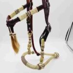 Rawhide bosa hand braided leather headstall horse hair 8 1