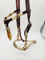 Rawhide bosal hand braided leather headstall horse hair (8)