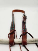 Turquoise Buckstitch Whipstitch HEadstall WEstern Breast Collar Horse TAck Western RAnch Hand (4)