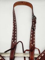 Turquoise Buckstitch Whipstitch HEadstall WEstern Breast Collar Horse TAck Western RAnch Hand (41)