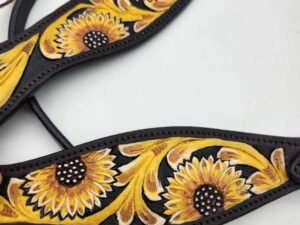 Yellow Sunflower Browband Western Headstall Bridle (12)