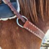 white buckstitch breast collar belt style headstall split ear western headstall (8)