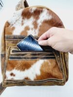 Leather cowhide backpack ranch hand backpacks western fashion hair on cowhide purse (1)