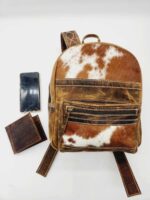 Leather cowhide backpack ranch hand backpacks western fashion hair on cowhide purse (20)