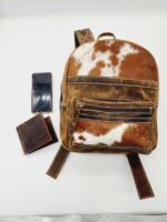 Leather cowhide backpack ranch hand backpacks western fashion hair on cowhide purse (21)