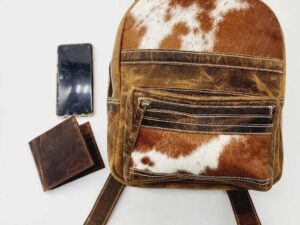 Leather cowhide backpack ranch hand backpacks western fashion hair on cowhide purse (21)