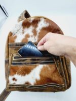 Leather cowhide backpack ranch hand backpacks western fashion hair on cowhide purse (28)