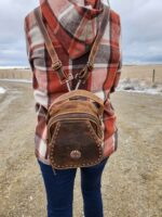Western BAckpack purse leather bag fashion sling crossbody backpack purse cowgirl cowhide hair ok (13)