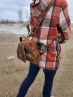 Western BAckpack purse leather bag fashion sling crossbody backpack purse cowgirl cowhide hair ok (15)