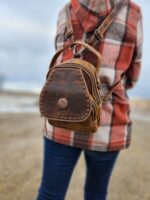 Western BAckpack purse leather bag fashion sling crossbody backpack purse cowgirl cowhide hair ok (16)