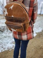 Western BAckpack purse leather bag fashion sling crossbody backpack purse cowgirl cowhide hair ok (17)