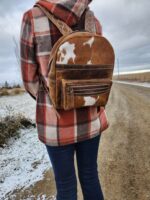 Western BAckpack purse leather bag fashion sling crossbody backpack purse cowgirl cowhide hair ok (21)