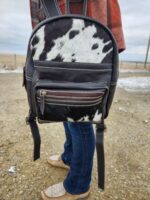 Western BAckpack purse leather bag fashion sling crossbody backpack purse cowgirl cowhide hair ok (42)