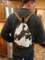 Cowhide backpack sling bag crossbody purse bag mens sling bag great gift (12)