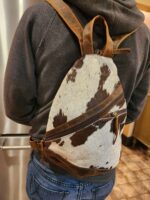 Cowhide backpack sling bag crossbody purse bag mens sling bag great gift (2)