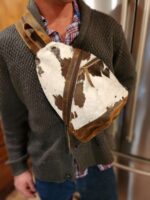 Cowhide backpack sling bag crossbody purse bag mens sling bag great gift (6)