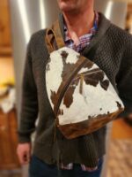 Cowhide backpack sling bag crossbody purse bag mens sling bag great gift (7)