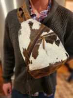 Cowhide backpack sling bag crossbody purse bag mens sling bag great gift (8)