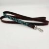 Leather Leash - Turquoise Buckstitch - view 9