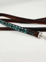 Leather Dog Leashes Tooled Matching Leather Leash 6 feet Dog collars Heavy duty with handle Dog leash mathcing dog collar sunflower (18)