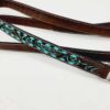 Leather Leash - Turquoise Buckstitch - view 6