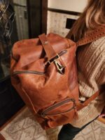 Wearable duffel bag oversized leather backpack great duffel carry on leather bag carry on (12)