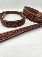 a leather dog collars tooled cowhide western good dog small medium large (15)