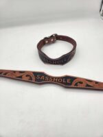 a leather dog collars tooled cowhide western good dog small medium large (20)