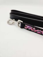 pink sunflower leather dog leash dog collar leashes for dogs leather leash pink yellow sunflower teal turquoise (15)