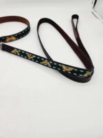 pink sunflower leather dog leash dog collar leashes for dogs leather leash pink yellow sunflower teal turquoise (6)