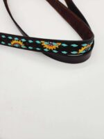 pink sunflower leather dog leash dog collar leashes for dogs leather leash pink yellow sunflower teal turquoise (9)