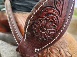 One ear antiqued leather headstall weaver leather
