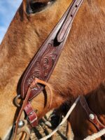 antique leather headstall western bridle tooled unique bridle leather horse tack (13)