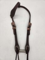 A ranch hand headstall bridle leather rose gold (1)