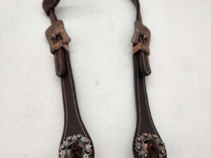 A ranch hand headstall bridle leather rose gold (3)