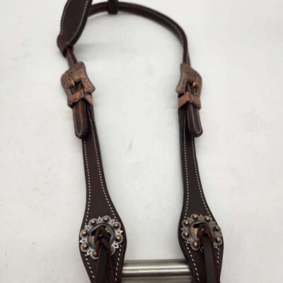 A ranch hand headstall bridle leather rose gold (3)