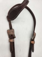 A ranch hand headstall bridle leather rose gold (4)