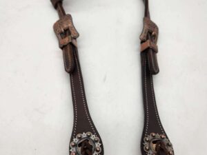 A ranch hand headstall bridle leather rose gold (5)