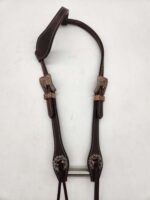 A ranch hand headstall bridle leather rose gold (6)