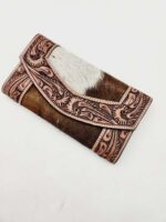 LEather wallet cutch cowhide wallet cluch purse western hair on tooled leather womens mens wallet (20)