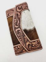 LEather wallet cutch cowhide wallet cluch purse western hair on tooled leather womens mens wallet (26)