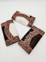LEather wallet cutch cowhide wallet cluch purse western hair on tooled leather womens mens wallet (36)