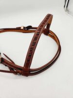 Leather headstall bridles western leather bridle rose gold buckle buckstitch brown bridles horses quarter horse (17)