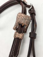 Leather headstall bridles western leather bridle rose gold buckle buckstitch brown bridles horses quarter horse (2)