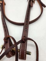 Leather headstall bridles western leather bridle rose gold buckle buckstitch brown bridles horses quarter horse (9)