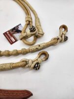 Rawhide romel reins with popper leather western show reins romel (1)